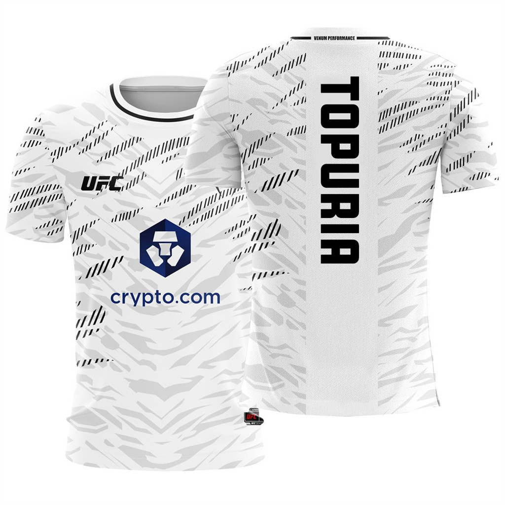 เสื้อยืดแขนสั้น UFC Fight Night Topuria สำหรับผู้ชาย แบบ breathable top ในสไตล์ MMA