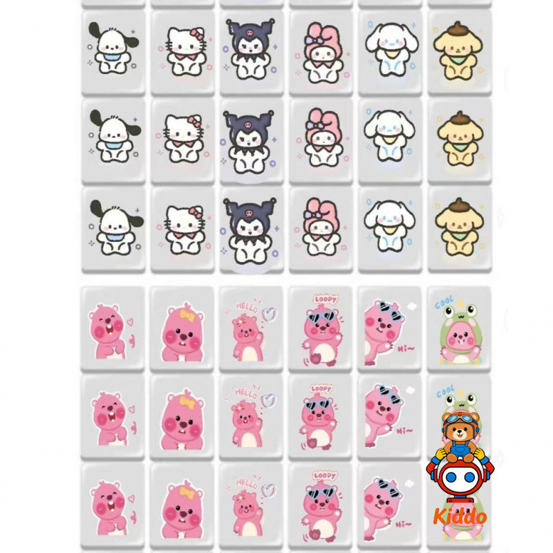 สนุก Hello Kitty Mahjong Push Music Creative Sanrio Card Push Music ของเล่นเพื่อการศึกษา Little Beav