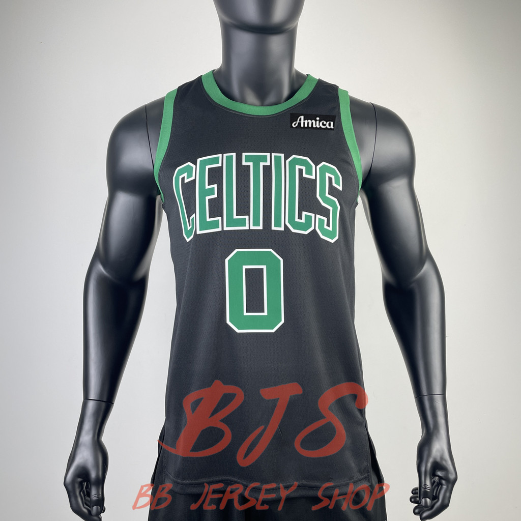 24/25 เสื้อบาสเก็ตบอล สีเขียว 0号Tatum Athlete Jersey เสื้อเชิ้ตผู้ชาย