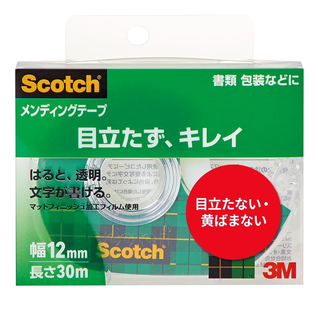 3M Scotch Tape Mending Tape with Dispenser 12mm x 30m Small Roll 810-1-12D

3M Scotch Tape Mending T