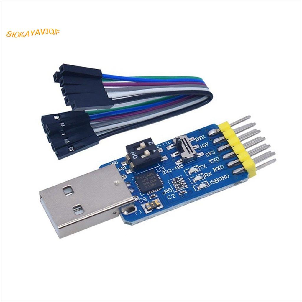 6-In-1 USB to UART โมดูลพอร์ตอนุกรมชุด USB TTL 485 232 การแปลงฟรี CP2102 USB ถึง TTL TTL ถึง 232