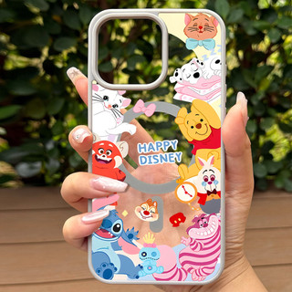 เคสโทรศัพท์แม่เหล็กรูปสัตว์สำหรับ iPhone 13 Pro/11/12 Pro Max/14/15/16 Plus เคสแม่เหล็กคุณภาพสูงช่วยปกป้องเลนส์กล้อง