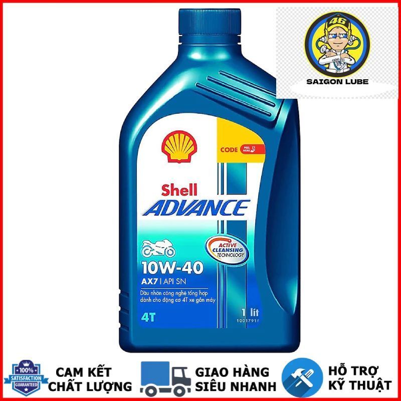 น้ํามันสังเคราะห์ Shell Advance AX7 10w40 สําหรับรถเกียร์ธรรมดาและเกียร์ธรรมดา