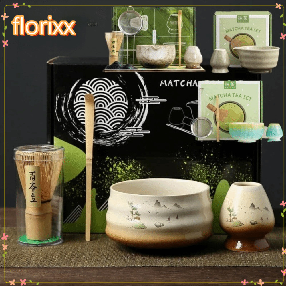 FLORIXX แปรงมัทฉะ ชุดไม้ไผ่ชงชาญี่ปุ่น ชามไม้ไผ่ เซรามิก พร้อมช้อนชง สําหรับคนรักชา พร้อมส่งจากไทย