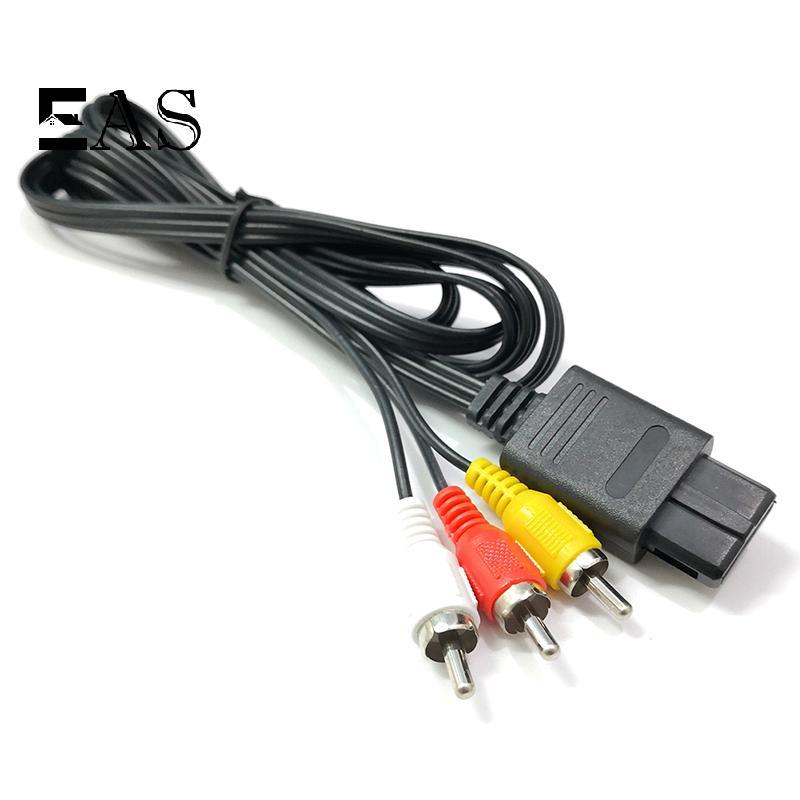 [EA] ใหม่ N64 SNES Gamecube 6FT AV TV Audio Video Stereo Cable Cord สําหรับ Nintend 64 ประณีตออกแบบ 