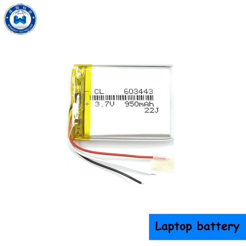 ★603443 3.7V 950MAH 3 line Battery GPS navigation built- in lithium polymer battery