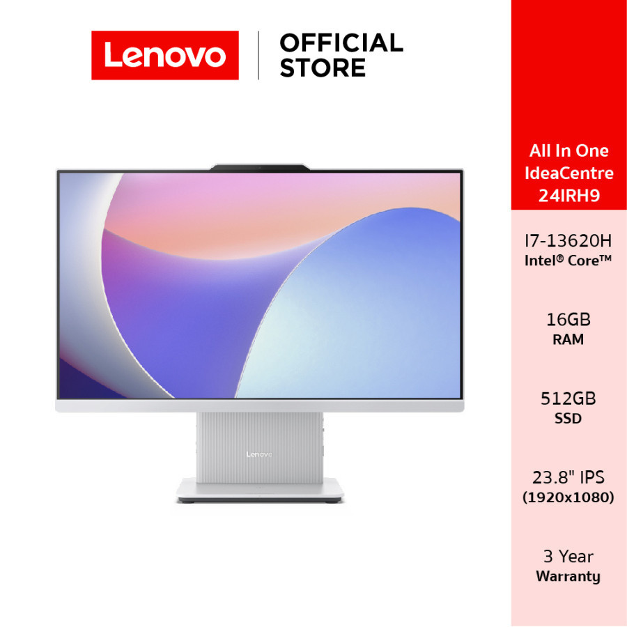 [ผ่อน 0%]Lenovo IdeaCentre AIO 24IRH9(F0HN008STA) Intel I7-13620H 16GB SSD 512GB 23.8" IPS
