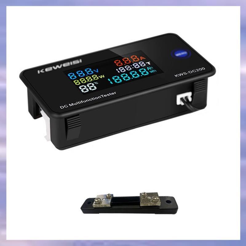 KEWEISI DC 0-200V โวลต์มิเตอร์แอมป์มิเตอร์ KWS Power Meter LED Digital DC Wattmeter มิเตอร์ไฟฟ้า,50A