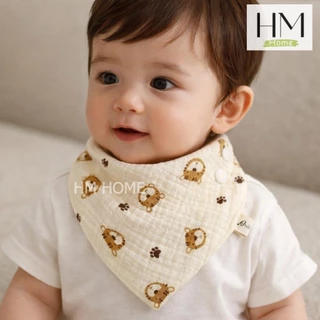 ใหม่ ผ้าซับน้ำลายแบบมีกระดุม ผ้ากันเปื้อนเด็ก ซึมซับง่าย มินิมอลใส่ง่าย