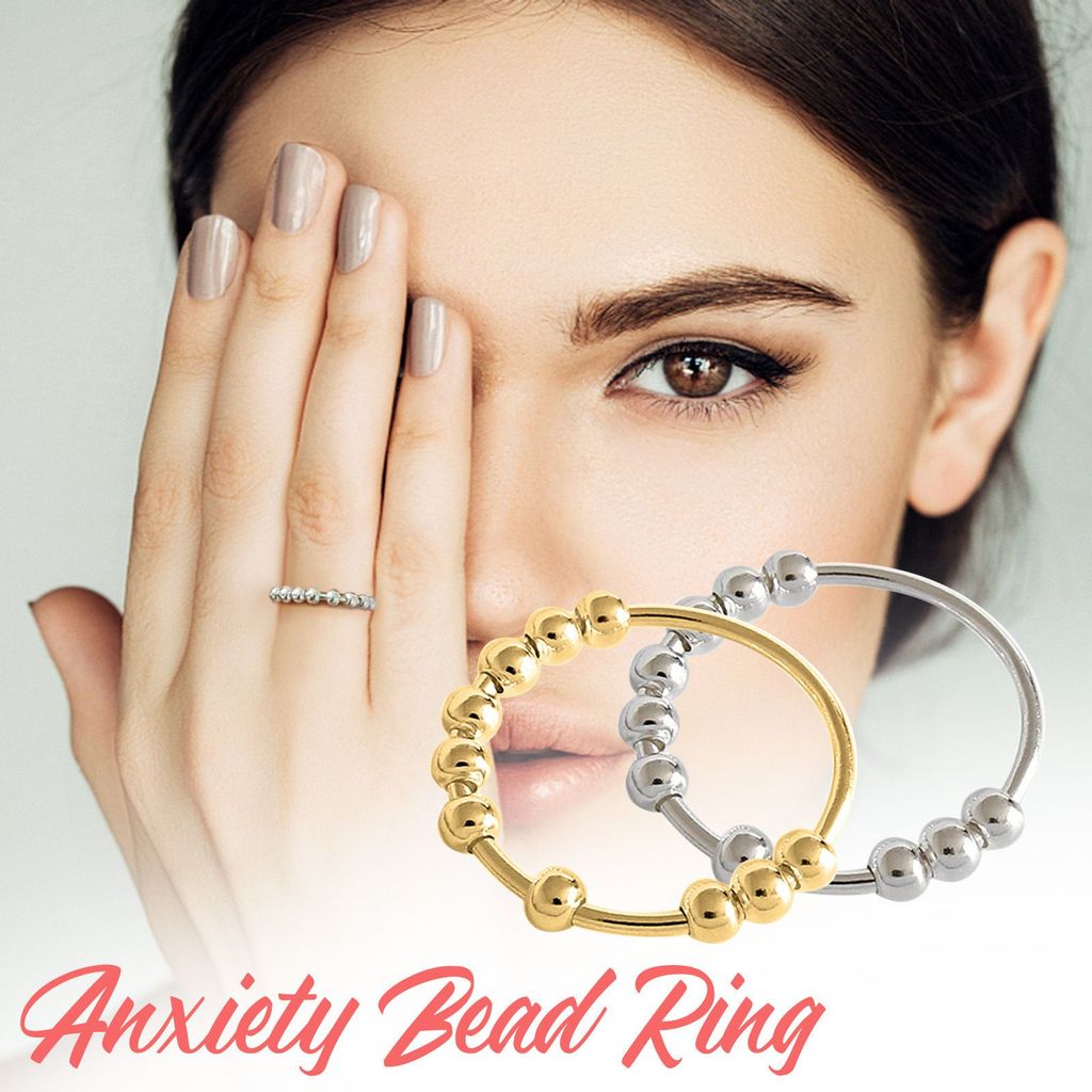 Hot Sale#New Product Rotatable Ball Bead Ring Anxiety Relief Creative Personality Women's Ring Manuf
