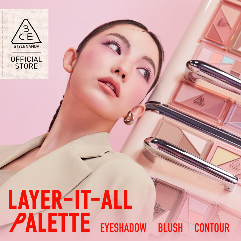 3CE LAYER-IT-ALL Palette ( Eye Shadow, Blush, Contour) พาเลตตา อายแชโดว์ บลัช คอนทัวร์ พาเลต 7.5g - 