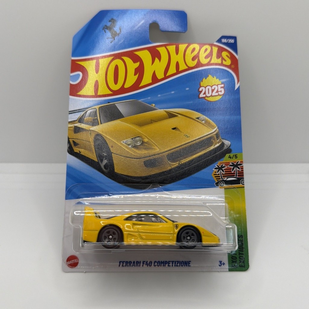 JFN44 Hot Wheels Ferrari F40 Competizione รถโมเดลสีเหลือง - สีเหลือง
