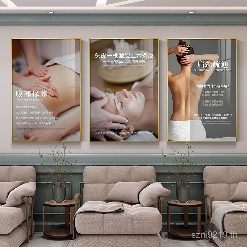 ภาพวาดตกแต่งภาพจิตรกรรมฝาผนังไหล่ดูแลสปาผนังสุขภาพผนังภาพวาดบําบัดMoxibustionหัวคลับคอShopร้านเสริมส