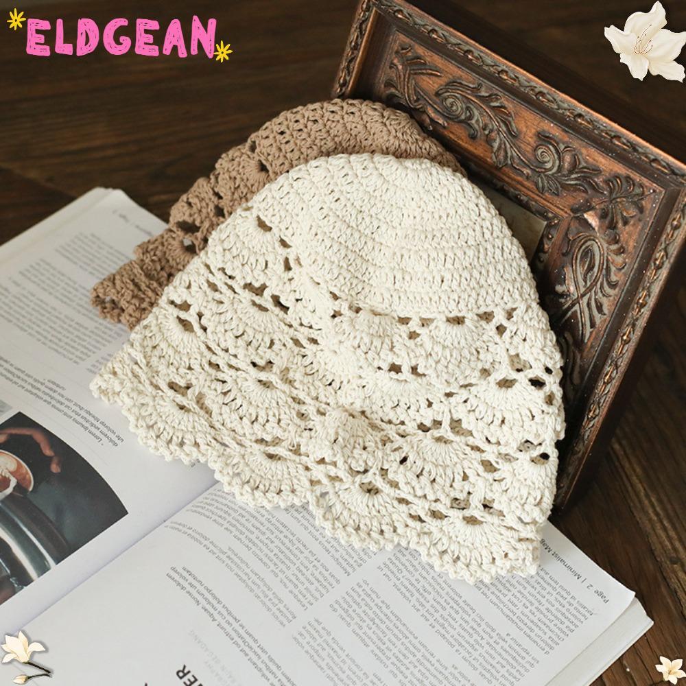 หมวกCrochetลายดอกไม้ Handmade สไตล์เรโทร สำหรับวันสบายๆ และแฟชั่น