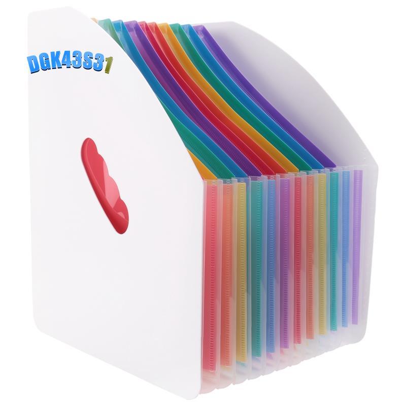 dgk43s31Expanding File Holder Folder Standing A4 Vertical File Organizer ตะกร้านิตยสาร Desktop 13 กร