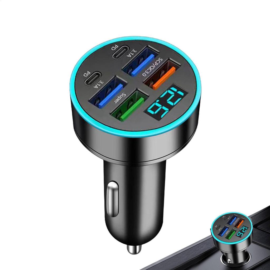 USB Car Charger 66W Multi-Port Car Adapter USB Charger Car Phone Charger Car Charger Block Phone Fas