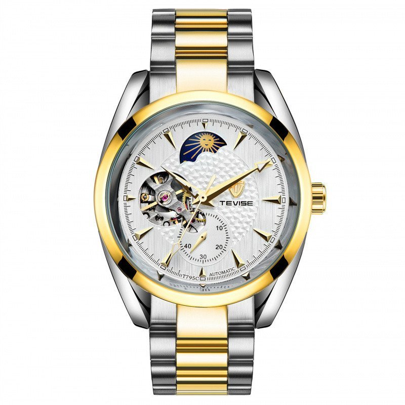 TEVISE ของแท้ T795C กันน้ํา Casual Mens Automatic Star Mechanical Watch