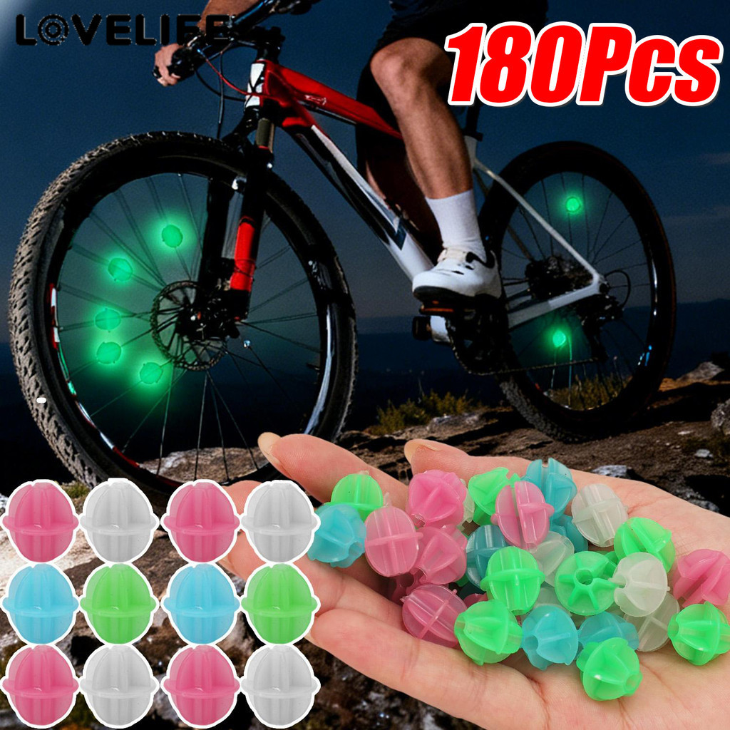 ลูกปัดซี่ลวดจักรยานเรืองแสง เพิ่มความปลอดภัยและตกแต่ง ขนาดเล็ก จำนวน 36-180 ชิ้น