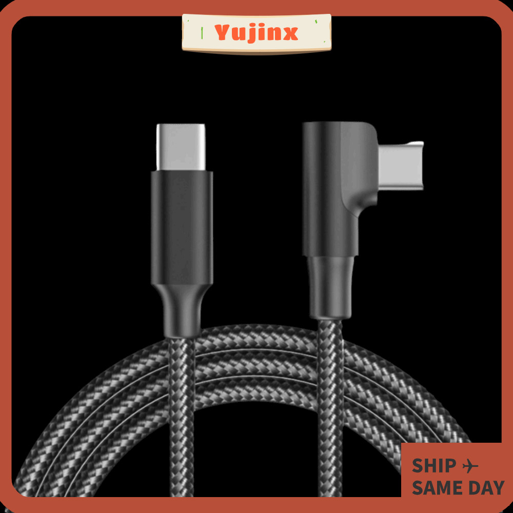 สาย YUJINX, 60W 1/2/ สายเคเบิลข้อมูล, ไนลอนถัก 90 องศามุม Fast Charging Type C ถึง Type C Charger Wi