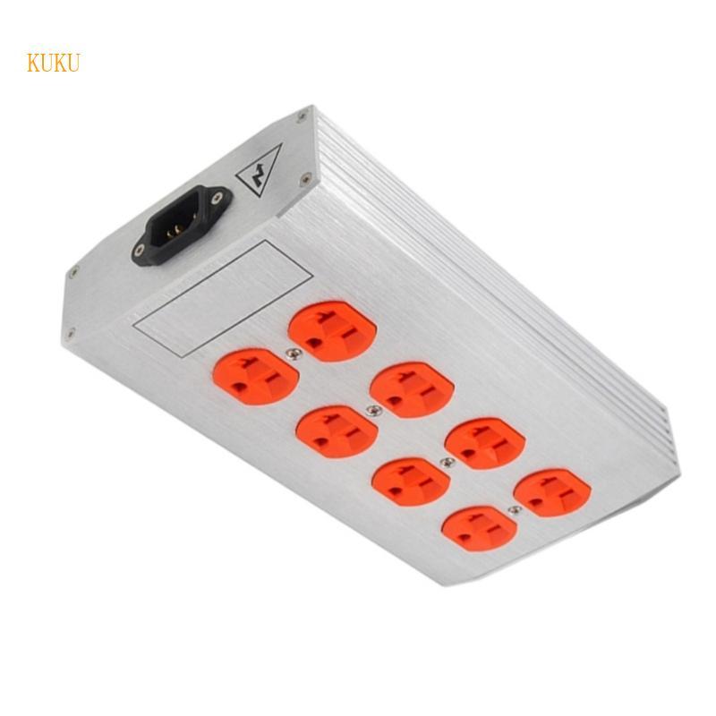 KU* E-TP80 มัลติฟังก์ชั่น 8 ตําแหน่ง Premium Power Filter Outlet สําหรับระบบเสียง