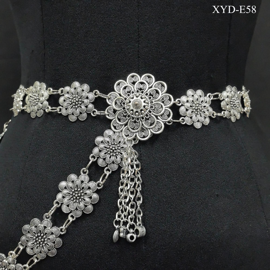 March jewelry เข็มขัดอีสาน ชุดล้านนาไท เข็มขัด เงินโบราณ เอว40นิ้ว