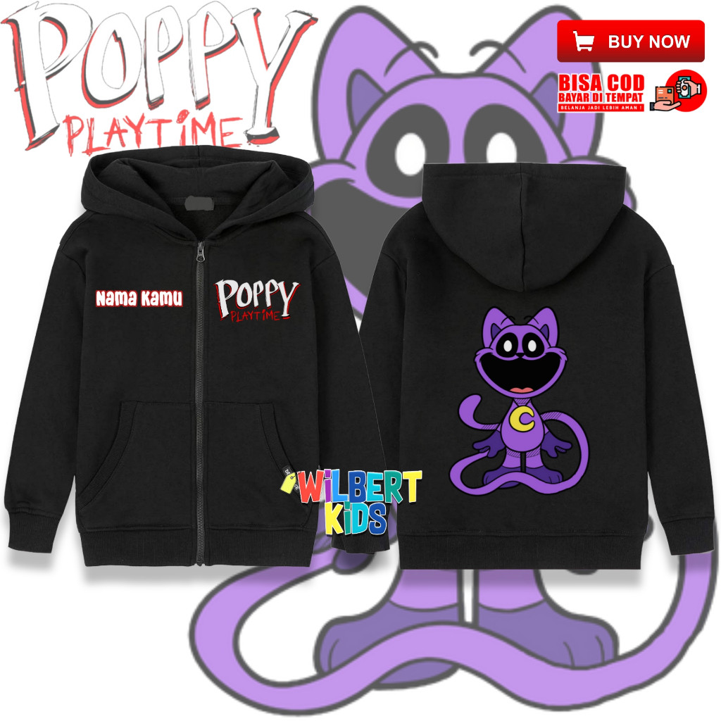 🧒 Catnap Poppy Playtime เสื้อแจ็คเก็ตเด็กมีซิป / เสื้อแจ็คเก็ตเด็ก Catnap Playtime