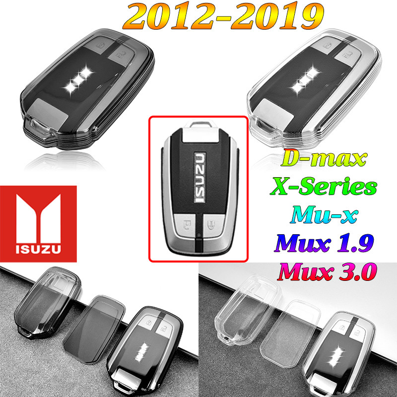2012-2019 เคสรีโมทกุญแจ Isuzu Mux Dmax X-Series Mux1.9 Mux3.0 ที่หุ้มกุญแจรถโปร่งใส พวงกุญแจรถ