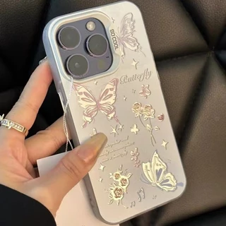 ❤️❤️เคสไอโฟน 11 12 13 14 15 17 Pro Max Matte Butterfly Ro Lar Ca สำหรับ iPhone 7 8 16 15 PLUS X/XS XR XSMAX