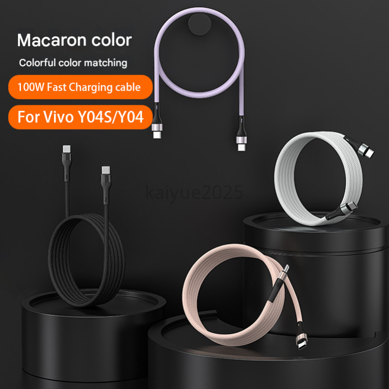 KY53 100W dual Tpyec ชาร์จเร็วการดูดซึมแม่เหล็ก typec สายข้อมูลสติกเกอร์เหมาะสําหรับ Phone15 Viivo Y