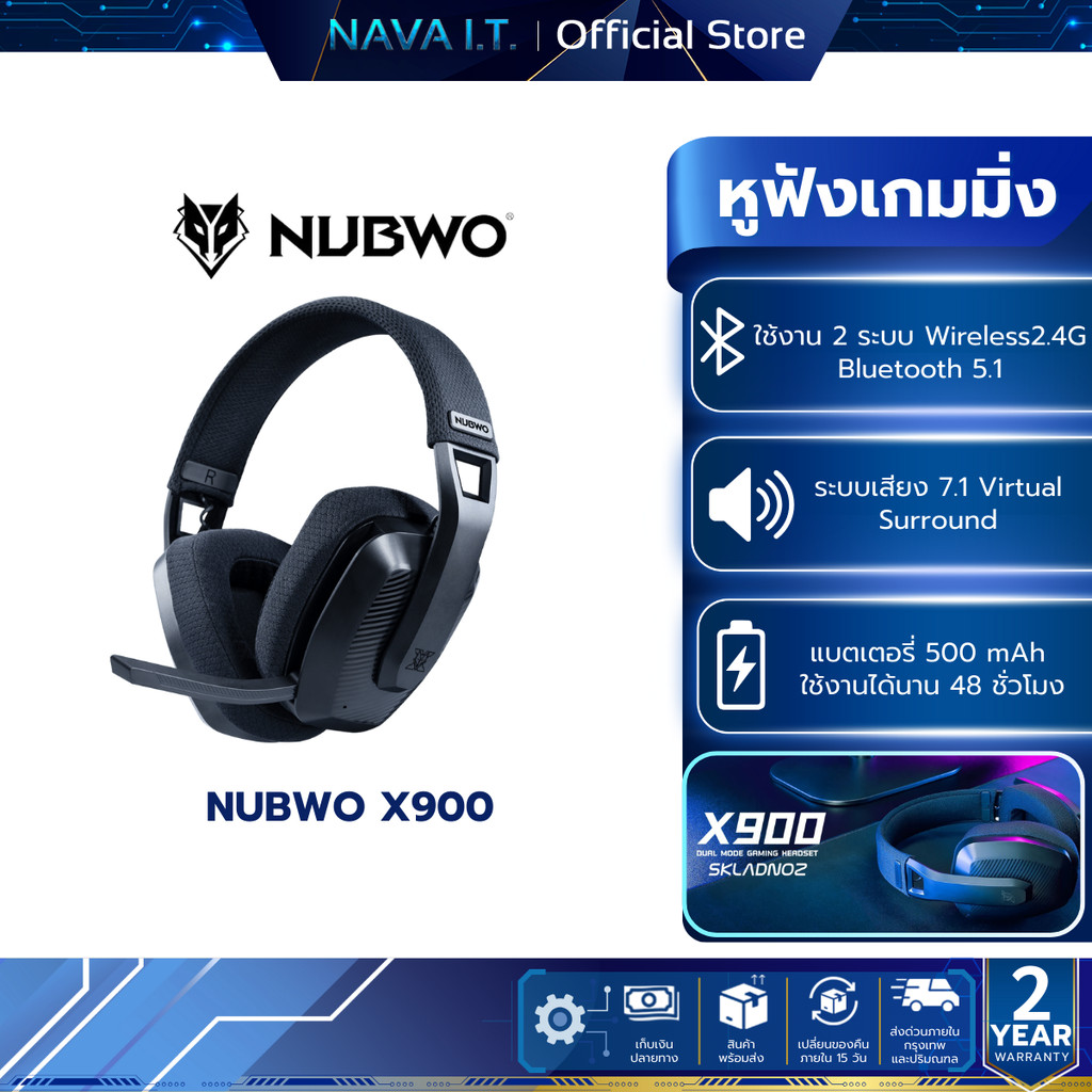 NUBWO X900 หูฟังไร้สายเชื่อมต่อ Wireless Bluetooth