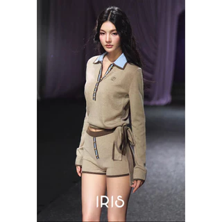 IRIS BOUTIQUE 26ss IRIS.2 IT34079 Angle Setเซ็ตแฟชั่นดีไซน์เรียบแต่มีลูกเล่น เสื้อแขนยาวคอปก กางเกงขาสั้นเข้าชุด ทรงสวย