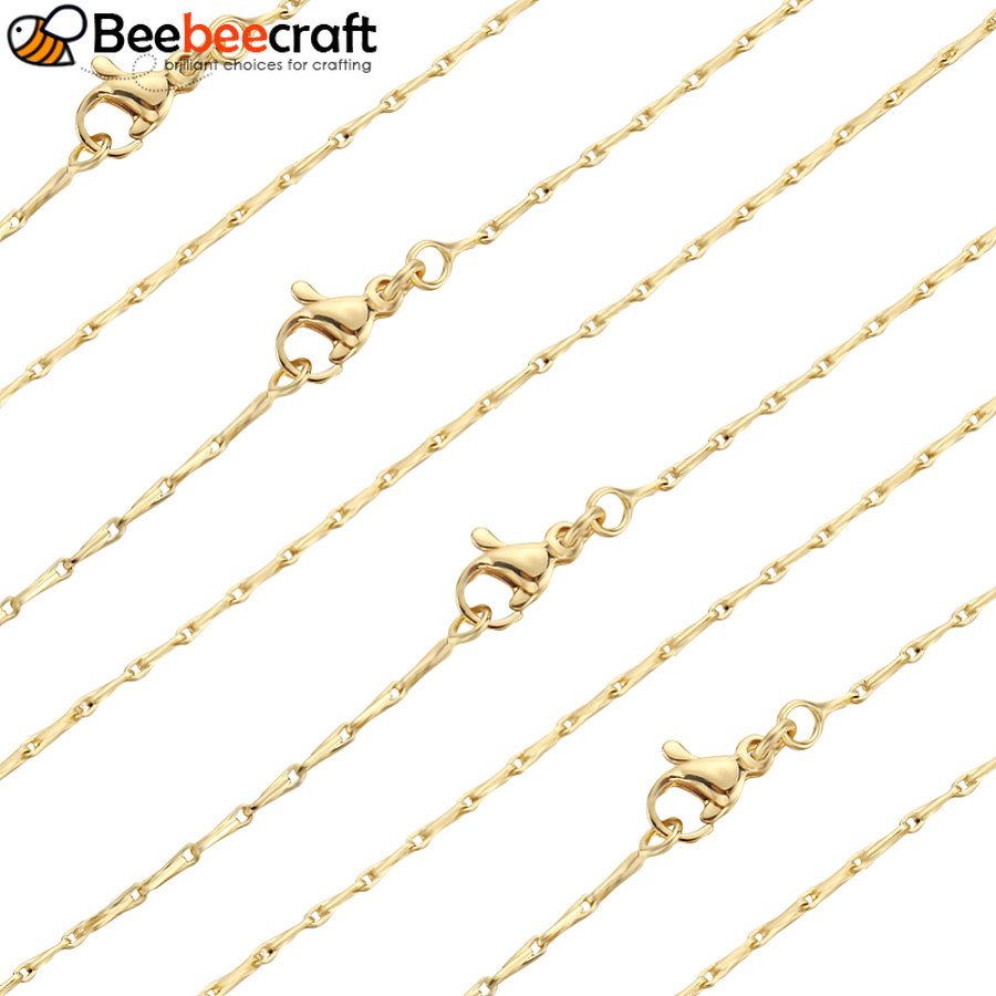 ชุดสร้อยคอมากกว่า 6 ชิ้น ทำจากทองเหลืองชุบทอง 18K ปลอดสารหนัก ขนาด 17.80 นิ้ว