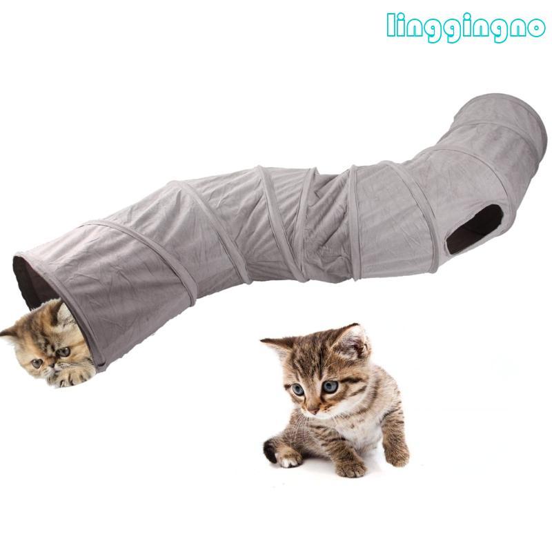 RR S-Shape Cat Tunnel Dog Tube Toy Pet Hideout Tunnel Portable Travel Tunnel House