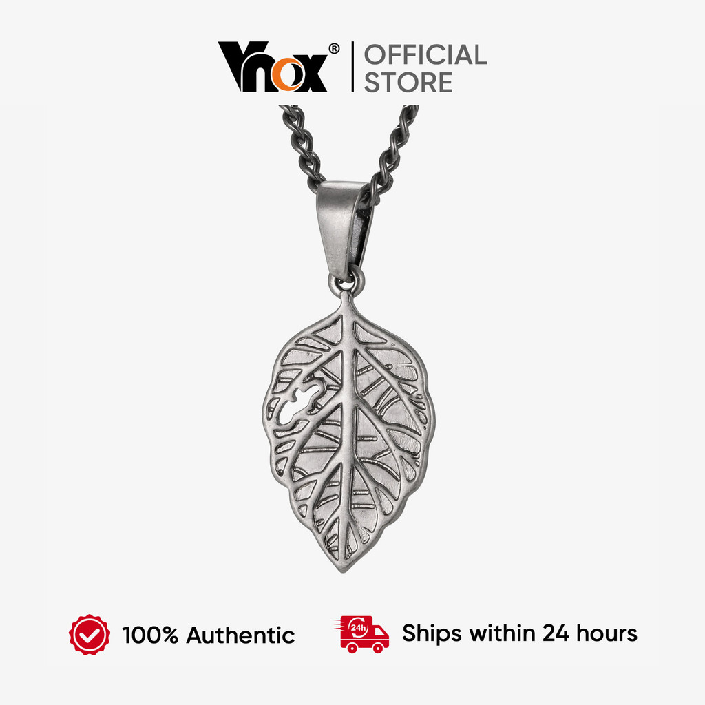 VNOX วีน็อกซ์ สร้อยคอดизайнใบไม้สำหรับผู้ชาย พวงมาลัยโซ่สไตล์พังก์ ของขวัญเครื่องประดับหรูหรา ราคา ถูกที่สุด ดีลบีเคเค