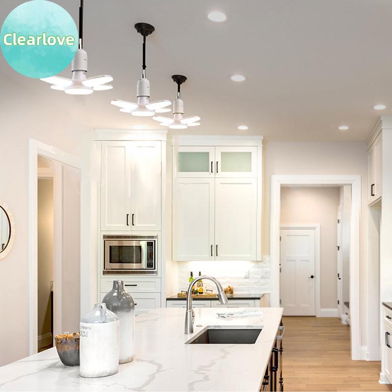 Clearlove 1PC E27 หลอดไฟ LED ในร่มหลอดไฟพัดลม Leaf Super Bright ตกแต่งบ้านห้องนั่งเล่นจัดแต่งทรงผมโค