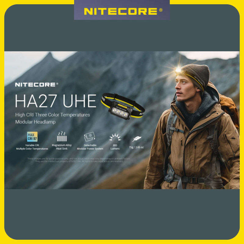 ไฟฉาย NITECORE HA27 800 ลุม멘ส์ พร้อมไฟLED 3 อุณหภูมิสี ใช้งานได้ทั้งวิ่งยามค่ำคืนและแคมปิง