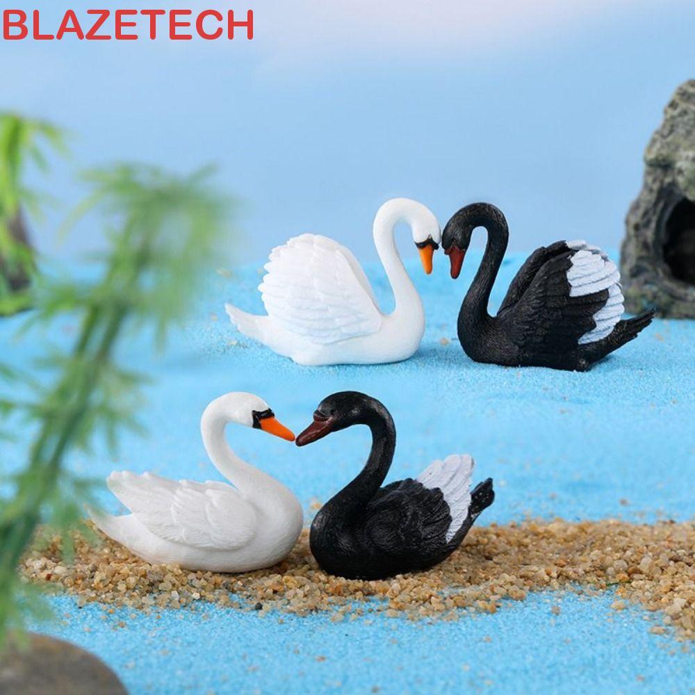 BLAZETECH Swan Miniatures, Craft Cute Goose Model, Creative DIY Animal Lover Swan Jewelry Decor Acce