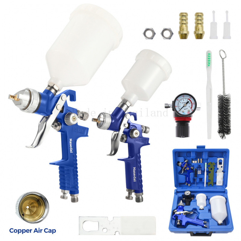 Nasedal 1.4mm 0.8mm HVLP Sprayer kit Car Paint Tool 600ml 125ml Cup Airbrush Pneumatic Spray Guns Se