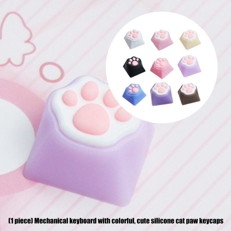 Moon บุคลิกภาพ CatPaw Keycap ABS ซิลิโคนจําลอง Keycap สําหรับสวิทช์
