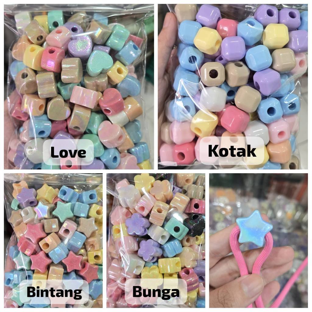 ลูกปัดหลุมขนาดใหญ่ 2d / ลูกปัดหลุมขนาดใหญ่ Love Star Square