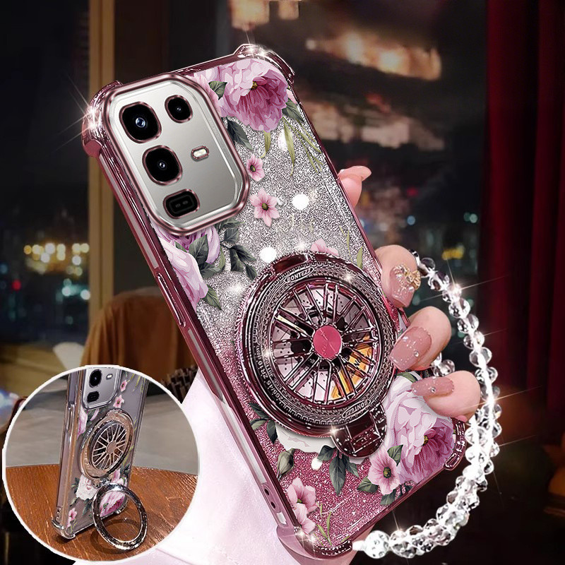 Note 50 Pro 4G Case ใบสีเขียวพร้อมเชือกคล้องแบบให้ความรู้สึกสบายออกแบบเหมาะสําหรับเคส Infinix Note 5