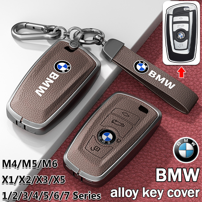 ฝาครอบกุญแจรถ BMW สําหรับ X1 X2 X3 X5 1/2/3/4/5/6/7 Series M4 M5 M6 BMW X3 เคสกุญแจโลหะผสมปลอกพวงกุญแจ