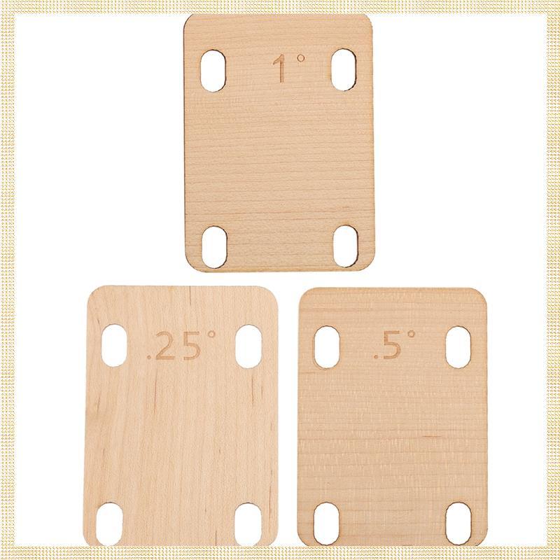 [1ejafnkblh.ph] 3 ชิ้นกีตาร์คอ Shims ไม้ป้องกันสี 0.25, 0.5 และ 1 องศากีตาร์คอแผ่นเครื่องมือ