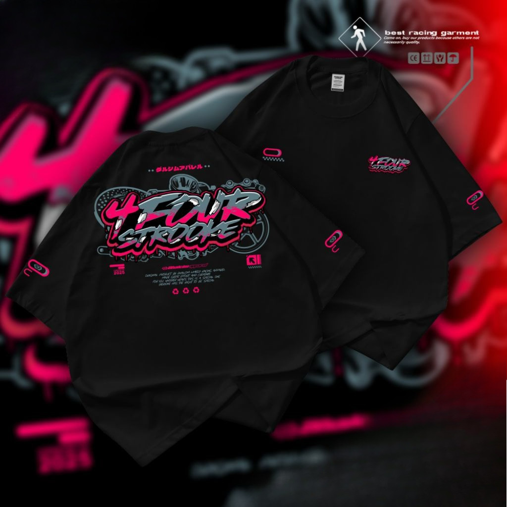 4 STROKE FUL COTTON PREMIUM DISTRO เสื้อยืด, เสื้อยืด 4 จังหวะ FULL DESIGN, เสื้อยืด FOUR STROKE, เส