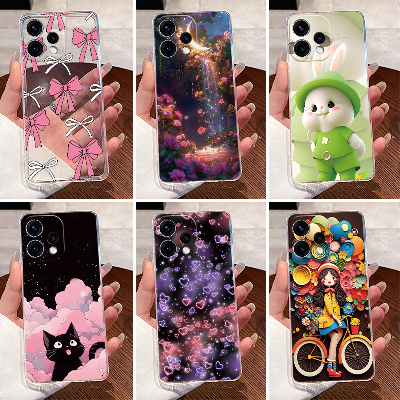 สําหรับOppo Reno 15 5G CPH2825 กรณีหรูหราน่ารักรักกระต่ายภาพวาดตลกTPUปลอกซิลิโคนอ่อนนุ่มสําหรับOppo Reno15 5Gฝาครอบ