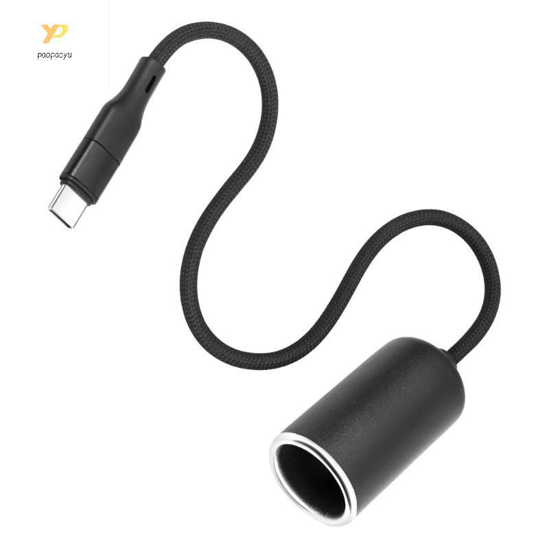 PPY USB C to Car Lighter Adapter 5V ถึง 12V Type C สายชายกับหญิง