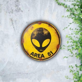 CIFbuy Retro UFO ป้ายโลหะ Vintage Alien Wall Decor สําหรับ C…