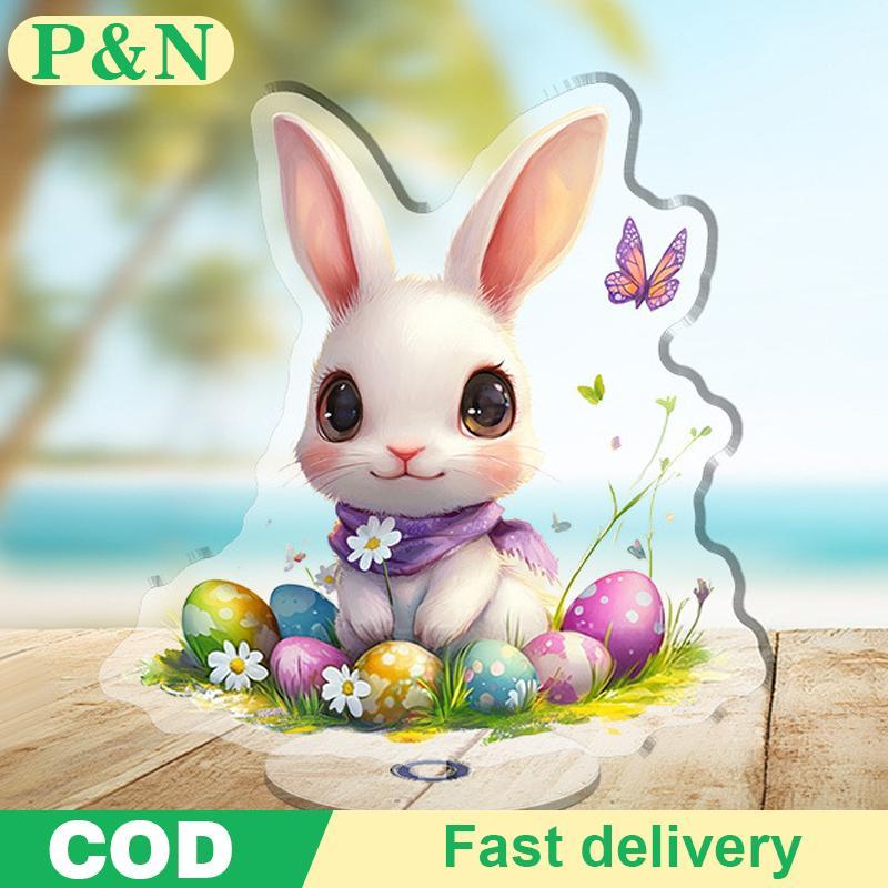 [P&N] อะคริลิค Standee Cute Bunny Easter Home Decorative 2D Flat Easter Ornament [cod]