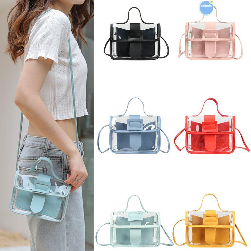COOLSO Messager Bag PVC สำหรับผู้หญิง สีเจลลี่คานดี้