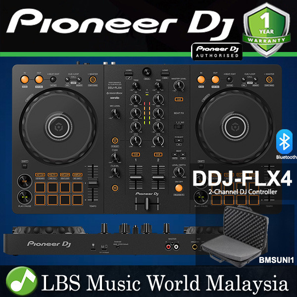 Pioneer DJ DDJ-FLX4 คอนโทรลเลอร์ดีเจ 2 ช่องสําหรับการใช้งานดีเจหลายตัวพร้อม Rekordbos และ Serato (DD